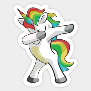 Dabbing rainbow Unicorn Sticker